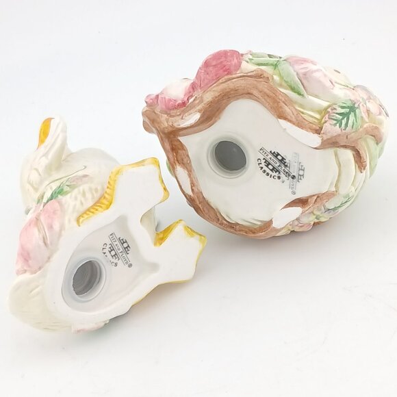 Firz & Floyd Garden Rhapsody S/P Shaker Duck/Nest Vintage Ceramic Orig Box Mint - Picture 8 of 11